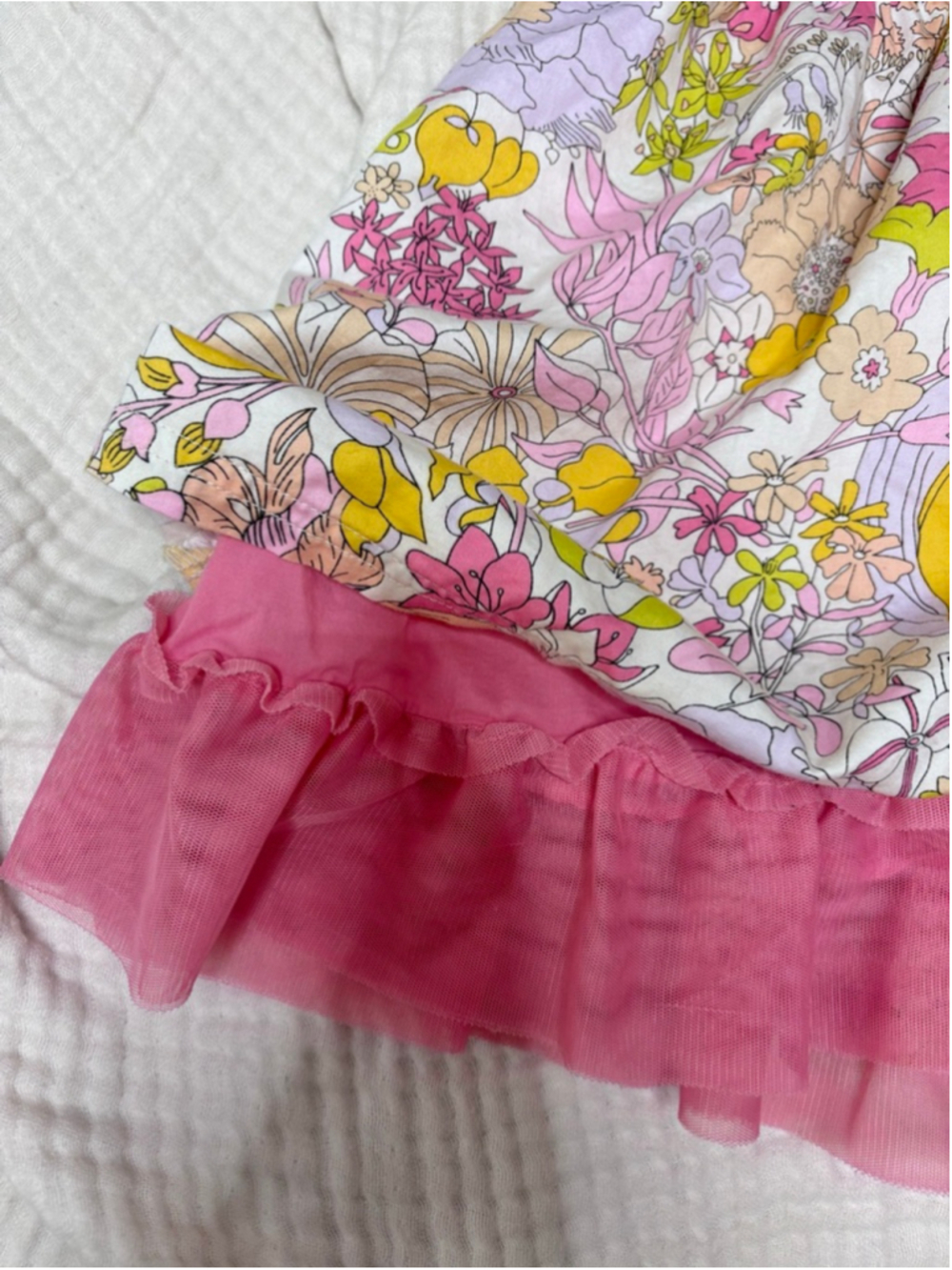 Girls Liberty of London for Target Floral Skirt S Ruffle White Pink Cotton - Picture 7 of 10